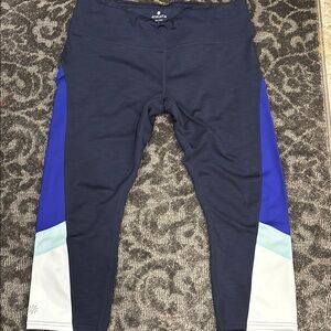 EUC Athleta Women’s Sonar Leggings Blue White Colorblock